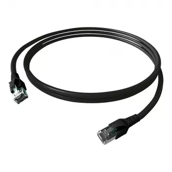 EasyLan FlexBoot patchkábel Cat.6A S/FTP, fekete 1,50 m