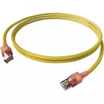 EasyLan DualBoot LED patchkábel RJ45 S/FTP Cat.6A (Class EA) saCon csatlakozóval - LSOH - sárga