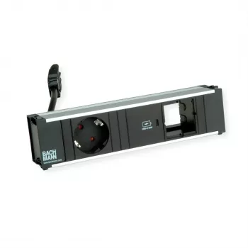 Bachmann CONI asztali tápmodul - 1x Schuko-aljzat, 1x USB-C 22W PD, GST18i3 bemenet, fekete