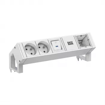 Bachmann DESK2 fehér 2x UTE 1x kapcsoló 1x CM 0,2m RAL9010