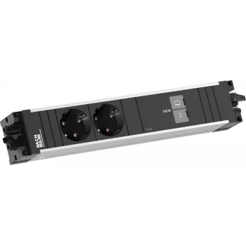Bachmann STEP ALU asztali tápegység 2x Schuko 1x USB-C 100W alumínium