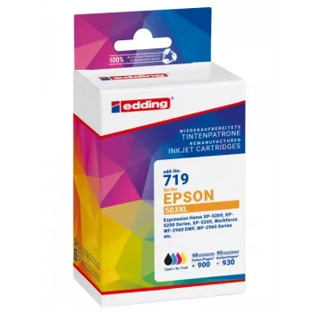 Edding kompatibilis tintapatron combo csomag Epson 503XL T09R1 helyettesítésére fekete, cián, bíbor, sárga (4 darabos csomag) nagy kapacitás