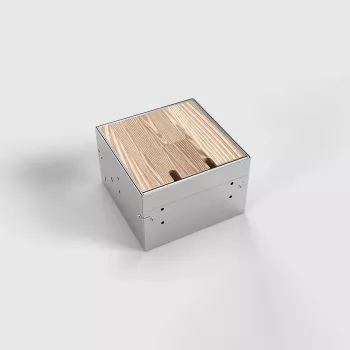 BEP24 padlókonnektor 2x Schuko (F típus) ezüst rozsdamentes acél