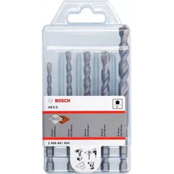 Bosch Accessories HEX-5 2608841654 Concrete Twist Drill Bit Set 4 mm, 5 mm, 6 mm, 8 mm, 10 mm 5 pcs.