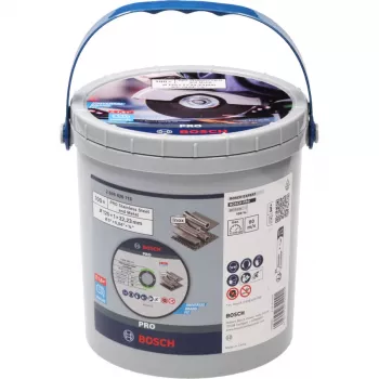 BOSCH POWERTOOLS PRO vágótárcsa rozsdamentes acélhoz és fémhez, Ø 125 mm, 100 darab vödörben (furat 22,23 mm, WA 60 T BF)