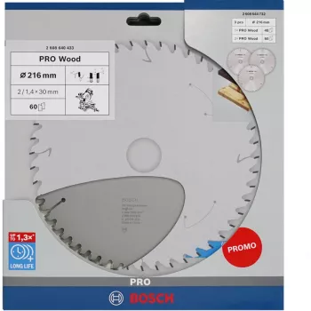 BOSCH POWERTOOLS PRO fa körfűrészlap 216 mm (3 darabos promóciós csomag)
