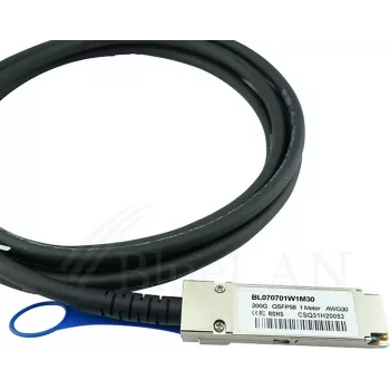 BLUELAN kompatibilis Mellanox MCP1650-H002E30 QSFP56 Direct Attach kábel, 200GBASE-CR4, InfiniBand HDR, 30AWG, 2m (MCP1650-H002E30-BL)