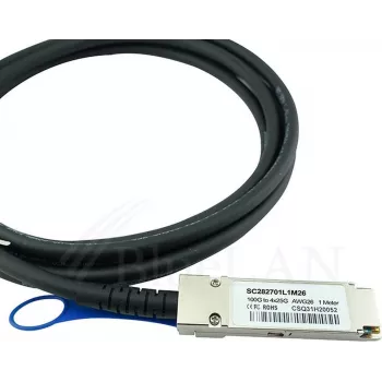 BlueOptics Q28-4S28-DAC-1M-QL-BL kompatibilis Qlogic QSFP28–4x SFP28 Direct Attach breakout kábel, 1 m, passzív, 100GBASE-CR4/25GBASE-CR, AWG26