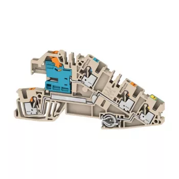 Weidmüller AITB 2.5 BB NDT-L-PE szerelési kapocs, 3 szintes, csavaros csatlakozás, 2,5 mm², bézs, 2668950000