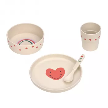Lassig Happy Rascals Heart Lavender 5 részes gyermek étkészlet