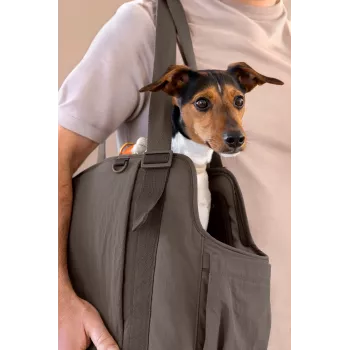 PALOPA Weda Crinkled Chocolate Pet Carrier Bag for Dogs up to 10 kg