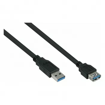 Kabelmeister Alcasa UK30P-ASA-010S USB 3.2 Gen 1 hosszabbító kábel, USB-A dugó USB-A aljzatra, 1 m, fekete