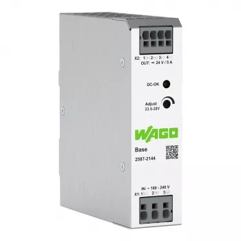 WAGO 2587-2144 primer kapcsolóüzemű tápegység Basic 1 fázisú, 24 VDC, 5 A, 120 W, DIN-sín