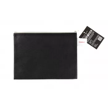 FolderSys A5 cipzáras tasak fekete átlátszatlan nemszövött PP 190 x 255 mm