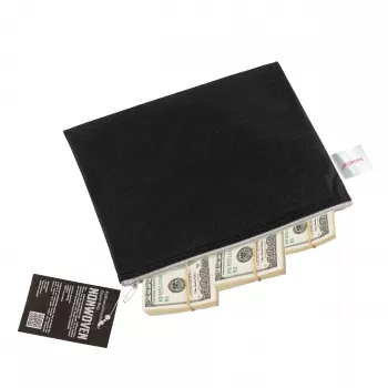 FolderSys A5 cipzáras tasak fekete átlátszatlan nemszövött PP 190 x 255 mm