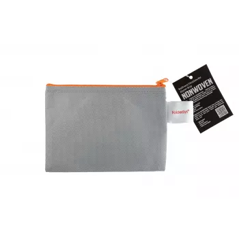 FolderSys cipzáras tasak A6 szürke átlátszatlan nemszövött PP 125 x 180 mm