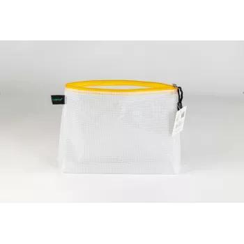 FolderSys A5-ös átlátszó/sárga cipzáras dokumentumtasak 0,28 mm 1 db