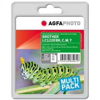 AGFAPHOTO APB1220SETD kompatibilis tintapatronok többes csomag 4 darabos fekete sárga cián bíbor nagy kapacitás XL