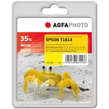 AgfaPhoto APET181SETD tintapatron-készlet, fekete/cián/bíbor/sárga (4 db)
