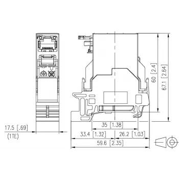METZ CONNECT RJ45 Keystone modul Cat6A árnyékolt szürke 1401806113KE