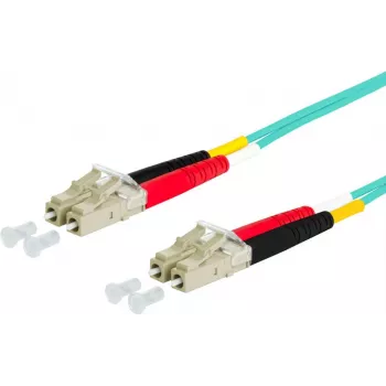 METZ CONNECT 151J1JOJO50E üvegszál patch kábel LC duplex – LC duplex 50/125 µm multimód OM3 5 m aqua