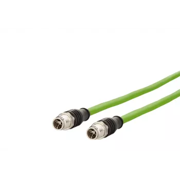METZ CONNECT M12 ipari Ethernet patch kábel, Cat.6A, 10 m, zöld
