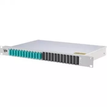METZ CONNECT 150255BA12-E 1U 24 portos LC duplex OM4 optikai patch panel - szürke (RAL 7035)