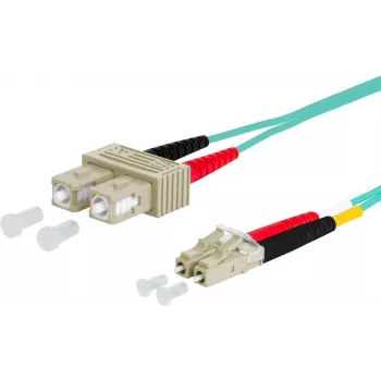 METZ CONNECT OpDAT patch kábel SC duplex - LC duplex OM3 5 m aqua