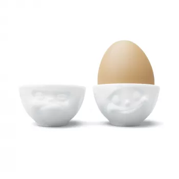 FIFTYEIGHT PRODUCTS tojástartó készlet No. 3 - Happy & Grumpy fehér
