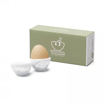 FIFTYEIGHT PRODUCTS tojástartó készlet No. 3 - Happy & Grumpy fehér