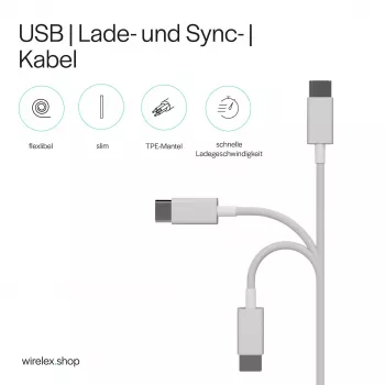 SHIVERPEAKS Flexline USB-C - USB-C töltő- és szinkronizálókábel, USB 2.0, ABS, fehér, 0,5 m (FL31-12050)