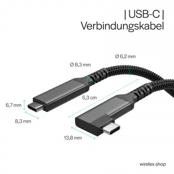S CONN S/CONN maximum connectivity USB-C töltőkábel USB-C–USB-C 3.2 100W PD textil 90° - kábel - digitális/adat