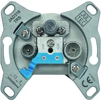 JULTEC JAD318TRS antenna átmenő aljzat, 3 lyukú, 18 dB, dióda-csatolású, SAT/TV/rádió, süllyesztett