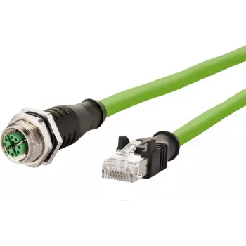 METZ CONNECT Cat6a M12-RJ45 hálózati kábel 1 m zöld S/FTP halogénmentes