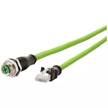 METZ CONNECT hálózati kábel - 5 m Cat6a S/FTP M12-RJ-45 zöld