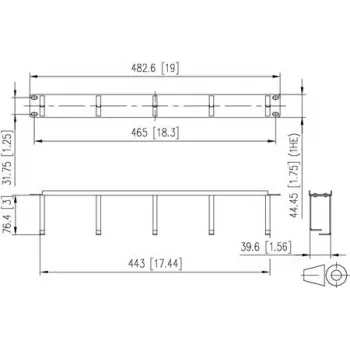 METZ CONNECT 19 inch 1U 75 mm patchpanel RAL 9005 fekete 130894-03-29-E