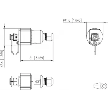 METZ CONNECT E-DAT Industry IP67 V4 kábelcsatlakozó RJ45 Field Jack Insert Cat.6