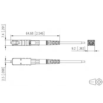 METZ CONNECT 1509QKEA002C-E SC/PC OS2 egymódusú pigtail 2m zöld 20 darab