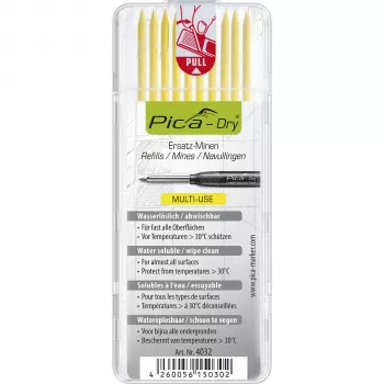 PICA-MARKER Pica DRY Refills Yellow – 10 betét, 2,8 mm, vízoldható