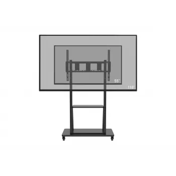 Celexon Economy 55110MP mobil TV-állvány lapos képernyőkhöz, lakkozott acél, matt fekete, képernyőméret 139,7-279,4 cm (55-110 inch)