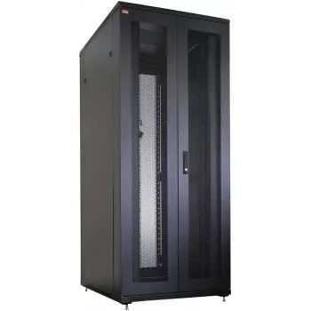 IT-BUDGET 19 inch hálózati szekrény SRK - 42U - 800x800 mm - perforált duplaajtó elöl és hátul - kábelcsatornák - előszerelt - fekete (99ITB19SRK4288DTSNM)