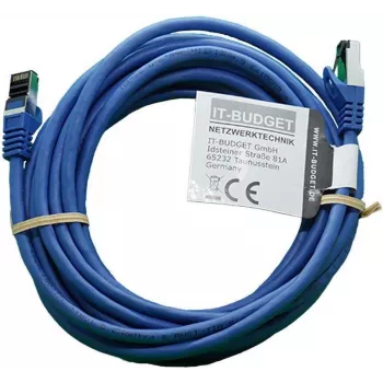 IT-BUDGET Full Copper Premium patchkábel - Flex AWG 26 - Cat.8.1 - 2000 MHz - halogénmentes - PoE+ - 40 Gbit - kék - 5 m