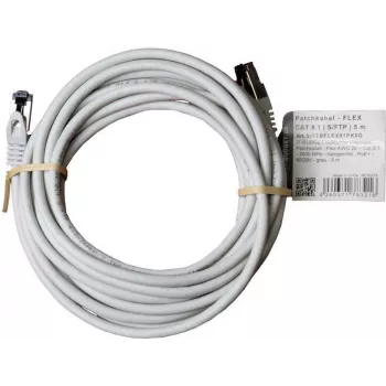 IT-BUDGET Full Copper Premium patchkábel - Flex AWG 26 - Cat.8.1 - 2000 MHz - halogénmentes - PoE+ - 40 Gbit - szürke - 5 m