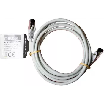 IT-BUDGET Full Copper Premium patchkábel - Flex AWG 26 - Cat.8.1 - 2000 MHz - halogénmentes - PoE+ - 40 Gbit - szürke - 3 m (90ITBFLEX81PK3G)