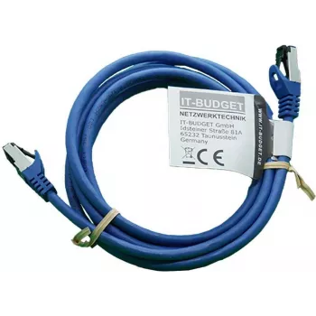 IT-BUDGET Full Copper Premium patchkábel - Flex AWG 26 - Cat.8.1 - 2000 MHz - halogénmentes - PoE+ - 40 Gbit - kék - 3 m (90ITBFLEX81PK3B)