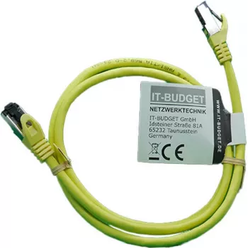 IT-BUDGET Full Copper Premium patchkábel - Flex AWG 26 - Cat.8.1 - 2000 MHz - halogénmentes - PoE+ - 40 Gbit - sárga - 1,5 m