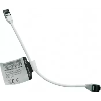IT-BUDGET Full Copper Premium patchkábel - Slim AWG 28 - Cat.8.1 - 2000 MHz - halogénmentes - PoE+ - 40 Gbit - fehér - 0,25 m