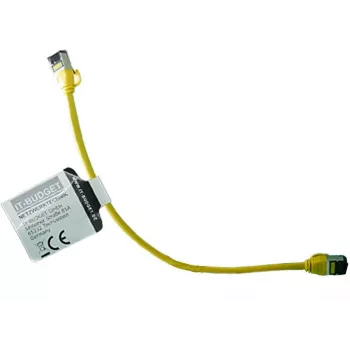 IT-BUDGET Full Copper Premium patchkábel - Slim AWG 28 - Cat.8.1 - 2000 MHz - halogénmentes - PoE+ - 40 Gbit - sárga - 0,25 m