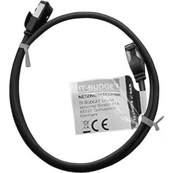 IT-BUDGET Full Copper Premium patchkábel - Slim AWG 28 - Cat.8.1 - 2000 MHz - halogénmentes - PoE+ - 40 Gbit - fekete - 1,5 m