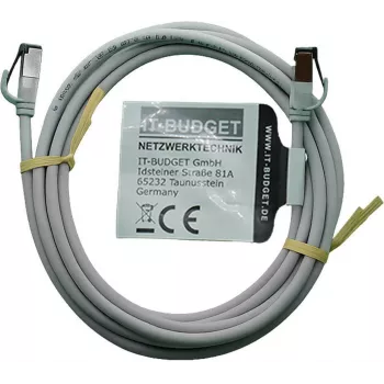 IT-BUDGET Full Copper Premium patchkábel - Slim AWG 28 - Cat.8.1 - 2000 MHz - halogénmentes - PoE+ - 40 Gbit - szürke - 2 m (90ITBSLIM81PK2G)